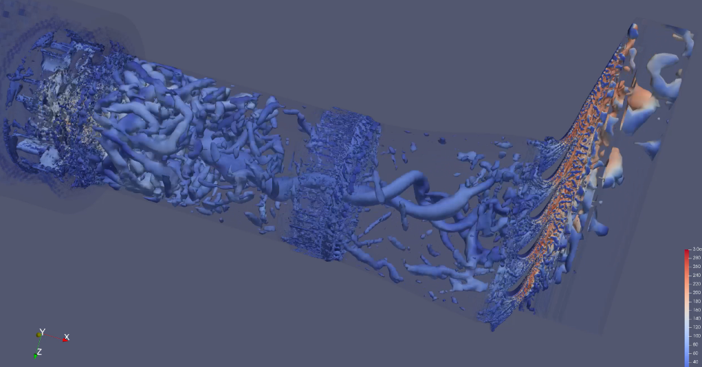 Computational flow visualisation for turbine interface flows