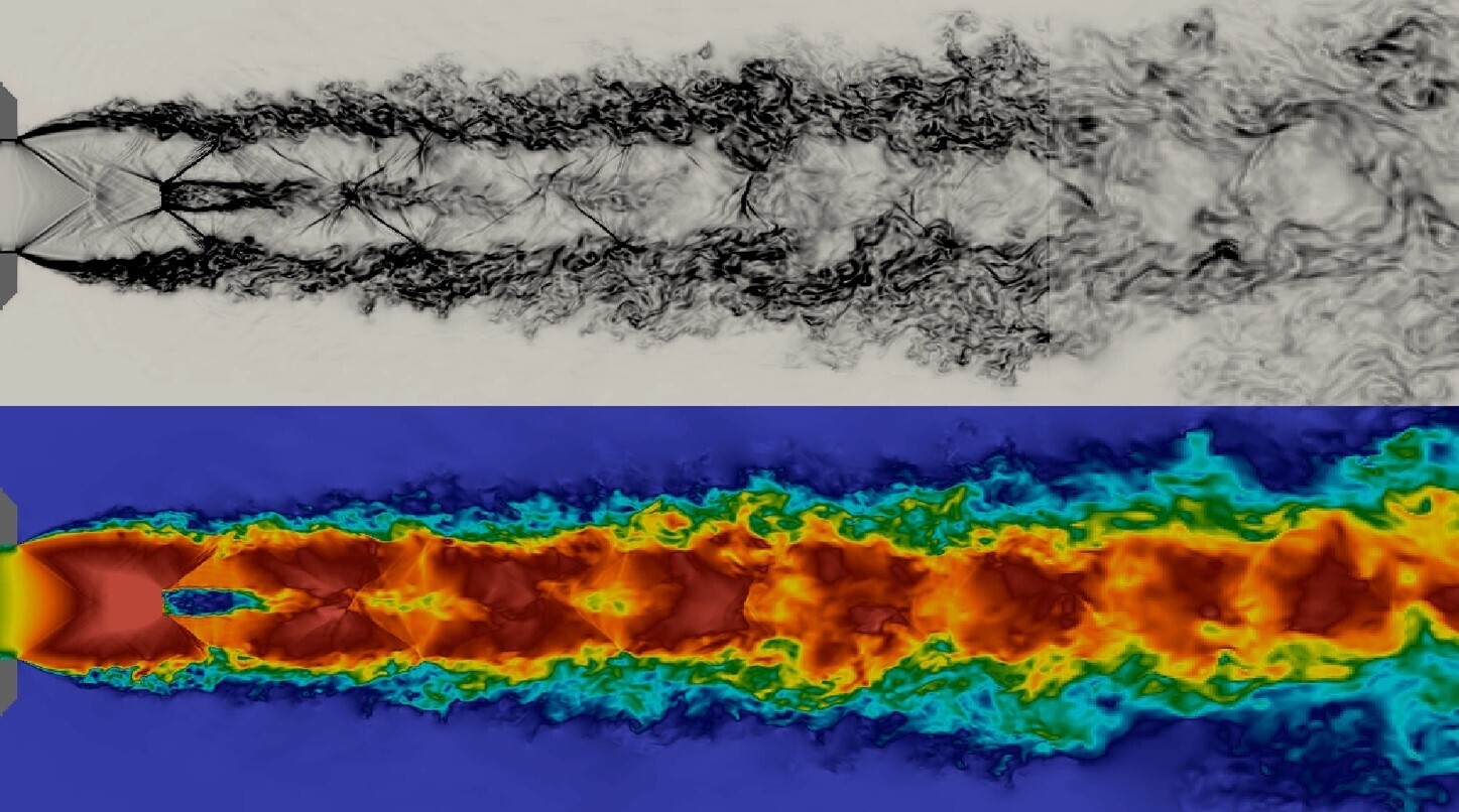 Under-expanded jet simulation